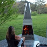 outdoor open fireplace