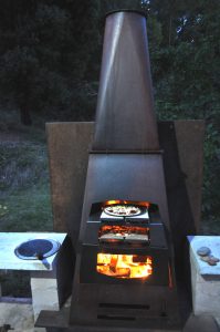 Outdoor open pizza fireplace